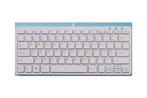 Clavier R-Go Tools R-Go Compact Clavier, QWERTY (UK), blanc, filaire -  Clavier - USB - QWERTY - R.-U. - blanc