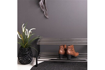 etagère murale maison et styles banc range chaussures 77,8x34x32 cm en acier noir