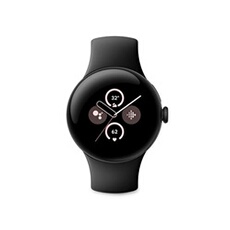 Pixel Watch 2 - Boîtier en aluminium Noir Mat - Bracelet sport Noir Volcanique - Wifi