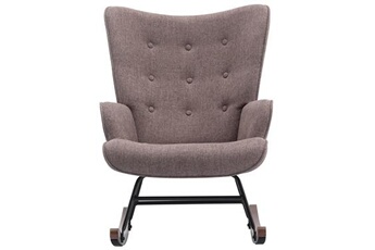 fauteuil de salon vente-unique.com fauteuil à bascule en tissu chiné taupe elmina ii