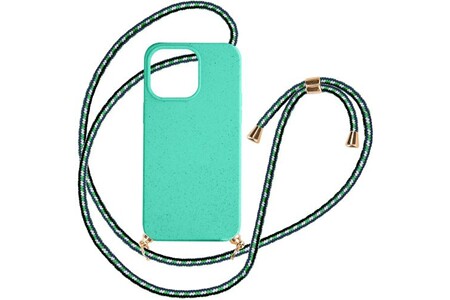 Coque et étui téléphone mobile Avizar Coque cordon pour iPhone 15 Pro Max  Silicone Recyclable Turquoise