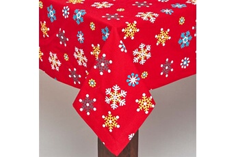 nappe de table homescapes nappe de table flocons de neige rouge 138 x 178 cm