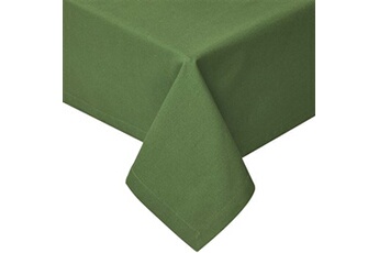 nappe de table homescapes nappe de noël verte en coton, 137 x 137 cm