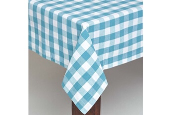 nappe de table homescapes nappe de table à grands carreaux vichy en coton bleu, 137 x 137 cm
