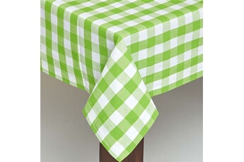 nappe de table homescapes nappe de table à grands carreaux vichy en coton vert, 137 x 137 cm