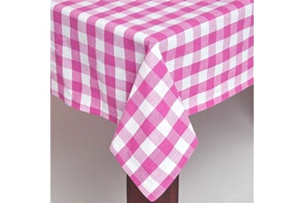 nappe de table homescapes nappe de table à grands carreaux vichy en coton rose, 137 x 137 cm