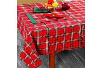 nappe de table homescapes nappe rectangulaire à carreaux écossais rouge, 137 x 228 cm