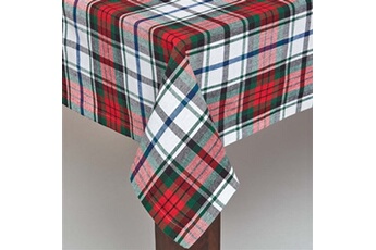nappe de table homescapes nappe rectangulaire à carreaux écossais vert et rouge, 137 x 178 cm