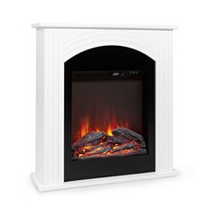 Chauffage électrique - Elbrus - Fausse cheminée - 2000W - Eclairage LED - Télécommande - Blanc
