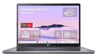 Chromebook plus CB514-3HT 14" Tactile WUXGA AMD Ryzen 5 7520C RAM 8 Go LPDDR5X 256 Go SSD - Chrome OS