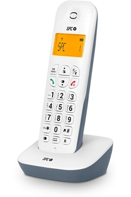 Air – Téléphone fixe sans fil avec écran éclairé, identifiant d'appelant,  20 contacts, mode Mute, GAP et mode ECO - Noir