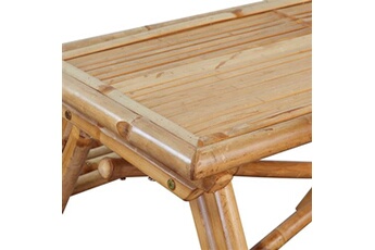 table de jardin vidaxl table de pique-nique 120 x 120 x 78 cm bambou