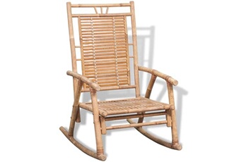 rocking chair vidaxl chaise à bascule en bambou