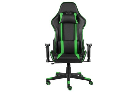 Chaise gaming vidaXL Chaise de jeu pivotante Vert PVC