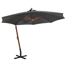Zweefparasol met paal 3,5x2,9 m massief vurenhout antraciet313768