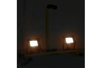 projecteur d'extérieur vidaxl projecteur à led avec poignée 2x10 w blanc chaud