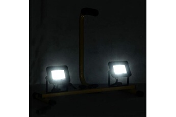 projecteur d'extérieur vidaxl projecteur à led avec poignée 2x10 w blanc froid