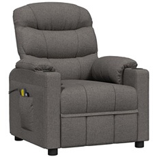 Vidaxl Gris Fauteuil Électrique De Massage Foncé Tissu