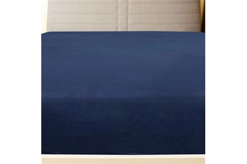 Draps-housses Jersey 2 pcs Bleu marine 140x200 cm Coton