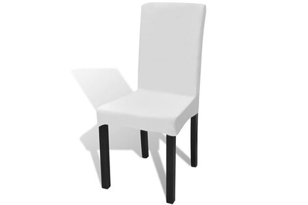 Accessoires de rideaux et store vidaXL Housse de chaise droite extensible 4 pcs blanc