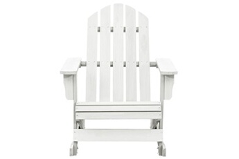 fauteuil de relaxation vidaxl chaise à bascule de jardin bois blanc
