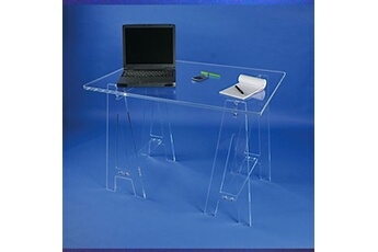 bureau droit form xl plateau plexiglas pour bureau