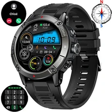 Montre connectée GENERIQUE Montre Connectée Homme XTRADITECH Militaire 1,52HD Robuste Gros Renfort Couronne Codée avec Boussole Appel Bluetooth Assistant Vocal Intelligent –