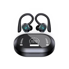 Ecouteurs Kinganda Ecouteurs sans fil Bluetooth Q23 Noir avec crochets d'oreille pour la course, la marche, l'entraînement