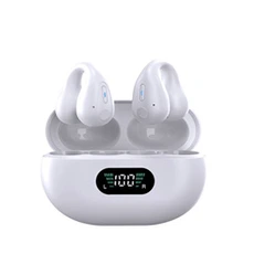 Ecouteurs Kinganda Ecouteurs sans fil Bluetooth YYK-Q80 Blanc - Écouteurs clipsables à oreille ouverte pour le sport et la course à pied