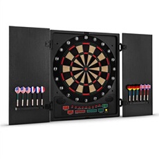 Cible de fléchettes - Dartchamp - Jeu de fléchettes électronique - Embouts souples - Noir