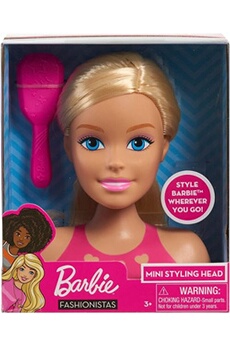 poupée giochi preziosi barbie tête à coiffer 16 cm - multicolore