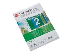 Peel'n Stick - 75 micromètres - pack de 25 - brillant - 303 x 426 mm pochettes plastifiées - pour Fusion 1000L A3, 1100L A3, 3000L A3, 3100L A3,