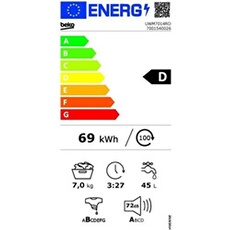 Lave-Linge Hublot Beko Uwm7014Ro - Machine À Laver - Largeur : 60 Cm - Profondeur : 49 Cm - Hauteur : 84 Cm - Chargement Frontal - 49 Litres - 7 Kg - 1400 Tours/Min - Blanc