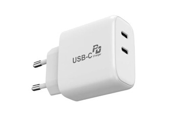 Chargeur secteur Urban Factory avec 1 port USB C + 1 port USB C - vue 2