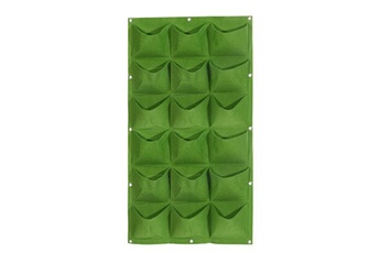 sac à planter uxcell sac de plantation mural vertical - 18 pochettes - 100x50cm vert
