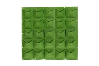 sac à planter uxcell sac de plantation mural vertical - 25 pochettes - 100x100cm vert