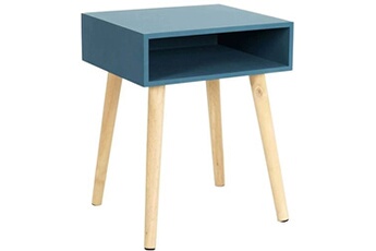 table de chevet the home deco factory - table de chevet en bois niche colorée bleu