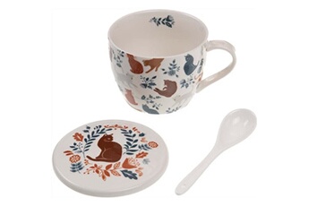 tasse et mugs amadeus - coffret bol à soupe en porcelaine imprimé léo