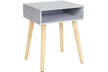 table de chevet the home deco factory - table de chevet en bois niche colorée gris