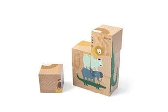 autres jeux d'éveil trixie puzzle cubes en bois - animaux