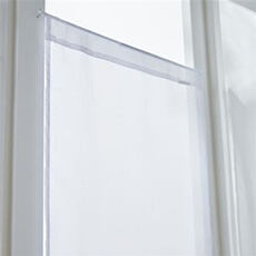 Paire de vitrages transparent, Idealis blanc l.60 x H.160 cm