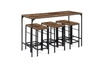 ID Market Ensemble table haute de bar DAYTON 150 cm et 6 tabourets effet vieilli design industriel photo 2