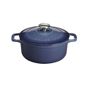 Cocotte Fonte Émaillée VeoHome Bleue 6L ronde, Faitout Cocotte Fonte Émaillée VeoHome Bleue 6L ronde, Faitout