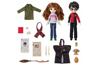 wizarding world - coffret deluxe poupée 20cm harry & hermione
