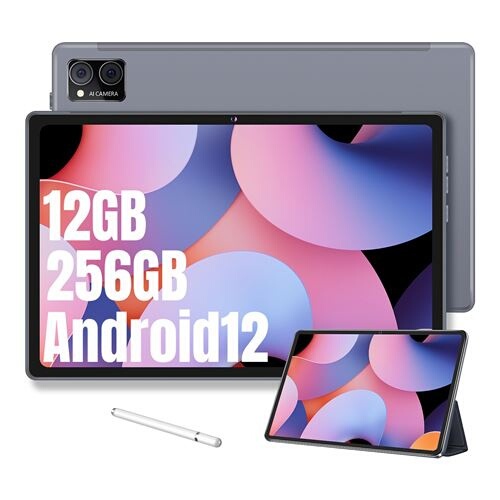 Tablette tactile Vanwin Tablette WiFi 10 Pouces Android 12, 12 Go RAM + 256  Go ROM, 1 To Extensible, Octa-Core, Tablette Tactile avec WiFi 6, 7000mAh  Gris