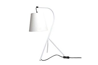 lampe à poser meubletmoi lampe chevet design trépied blanc - campana