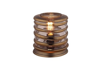 lampe à poser meubletmoi lampe de chevet vintage en verre h24cm - nelson