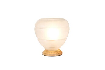 lampe à poser meubletmoi lampe à poser en verre blanc opaque - valo art deco
