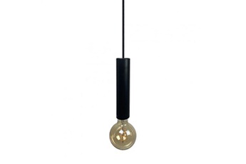 suspension meubletmoi suspension lumineuse ajustable et cylindrique métal noir - tigi 4942