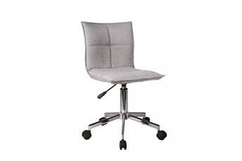 fauteuil de bureau meubletmoi chaise de bureau en tissu gris matelassé avec roulettes - agency